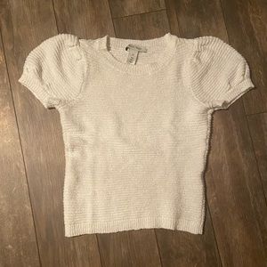 Outlet WHBM Puff Sleeve Textured Pullover